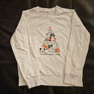 Merry Woofmas White Sweatshirt